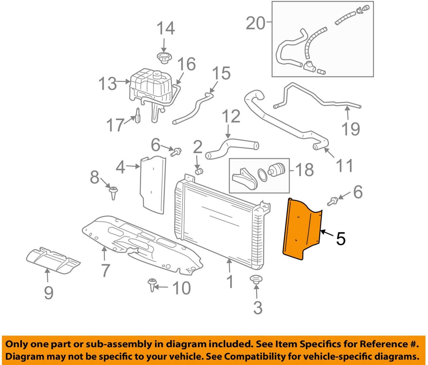 Genuine GM 15034805 Radiator Air Baffle