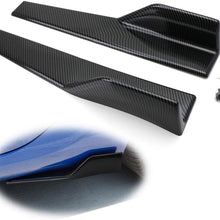 iJDMTOY Left/Right Black Carbon Fiber PP Universal Rear Side Skirt Winglets Diffusers For Car