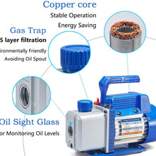NewPosition 4CFM 1/3HP Air Vacuum Pump HVAC A/C Refrigeration Tool Kit AC,Auto Repair Equipment, Manifold Gauge Set(R134A R22),Coupler Valve, 3 Hoses, Ideal for Food Packaging,Milking,Medical etc