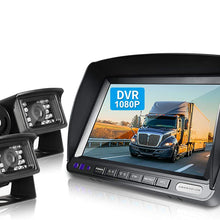 ZEROXCLUB Digital Wireless Backup Camera System Kit for RV/Truck/Trailer/Van/Bus,Night Vision,7inch HD LCD Monitor,IP69 Waterproof Rear View Camera No Interference Record (HW02-grey)