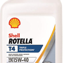 Shell Rotella 550049483-6PK T4 Triple Protection 15W-40 Diesel Engine Oil (CK-4), 1 Quart, 6 Pack