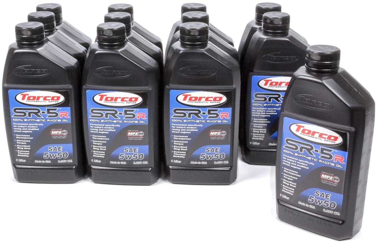 Torco A150550C SR-5 5w50 Synthetic Racing Oil Bottle - 1 Liter Bottle, (Case of 12)