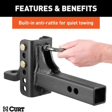CURT 45901 Adjustable Trailer Hitch Ball Mount, 2-Inch Receiver, 6-3/4-Inch Drop, 1-Inch Hole, 6,000 lbs