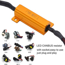 FOORDAY 50W 8ohm 7440 Led Load Resistors Connector Fix Turn Signal Bulb DRL Error Free Decoder LED Canbus Decoder (2 Pcs)