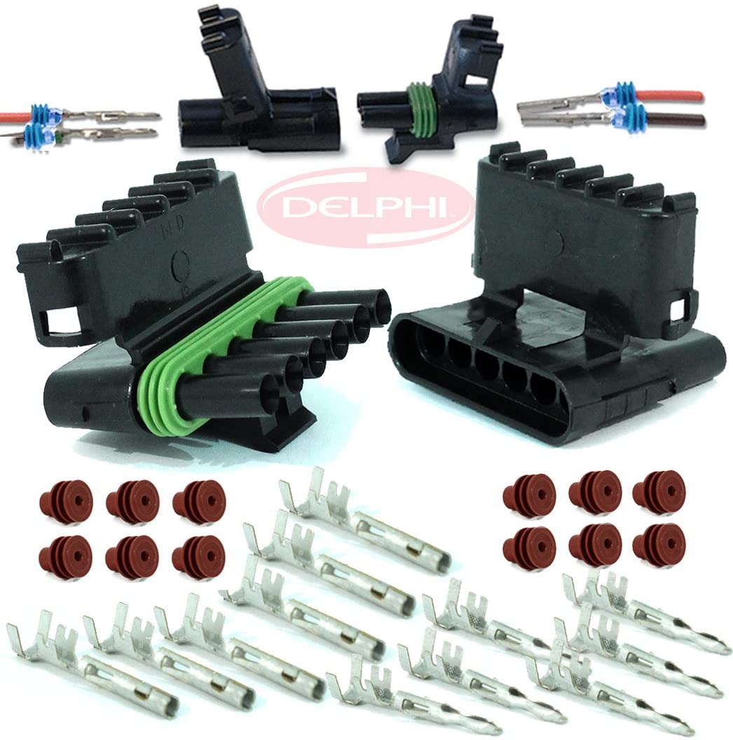 Delphi Packard (6 Circuits) Weatherpack, Waterproof, Terminal Kit 18-20 GA