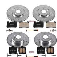 Power Stop K6714 Front & Rear Brake Kit with Drilled/Slotted Brake Rotors and Z23 Evolution Ceramic Brake Pads