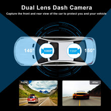 3” Full HD 1080P WIFI Dash Cam Front and Rear 170° Night Vision 150° Rear Cam 720P GPS Tracking Dashboard Parking Mode Reversing View Loop Recording Motion Detection G-sensor Adjustable Lens IP68