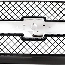 Grille for Chevrolet Avalanche 03-06/Silverado 03-07 Mesh Painted-Gray W/Chrome Center Bar Base/LS/LTFits 2007 Classic