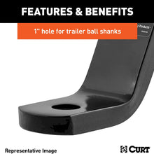 CURT 45270 Class 3 Trailer Hitch Ball Mount, Fits 2-Inch Receiver, 7,500 lbs, 1-Inch Hole, 4-Inch Drop, 2-In Rise
