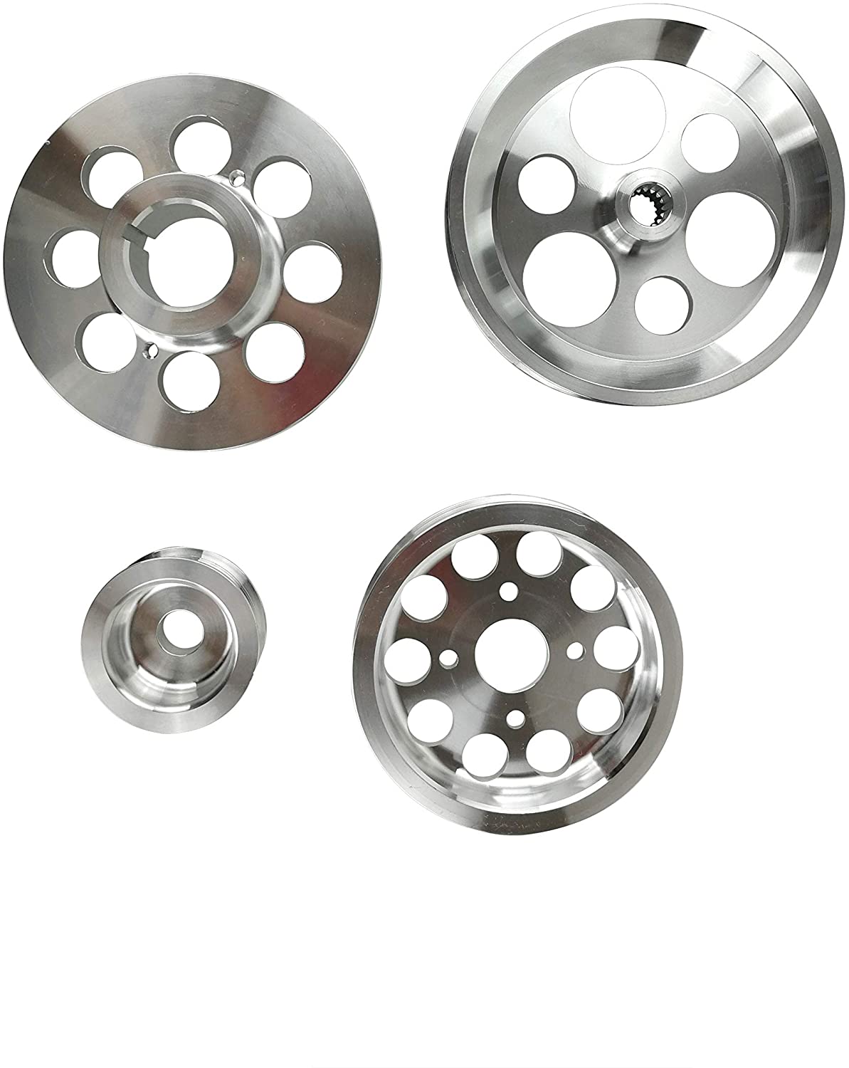 Lightweight Aluminum Pulley Kit for Lexus GS 300 98-03 IS 300 3.0L DOHC 24V 2JZ 2JZGE Polished 4pcs