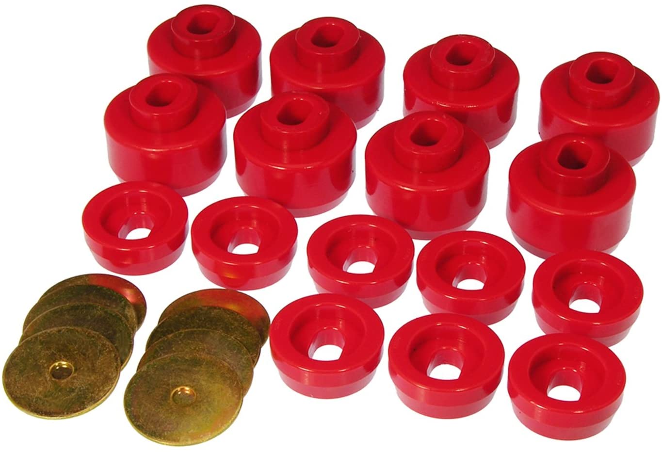 Prothane 7-141 Red Body and Cab Mount Bushing Kit - 16 Piece