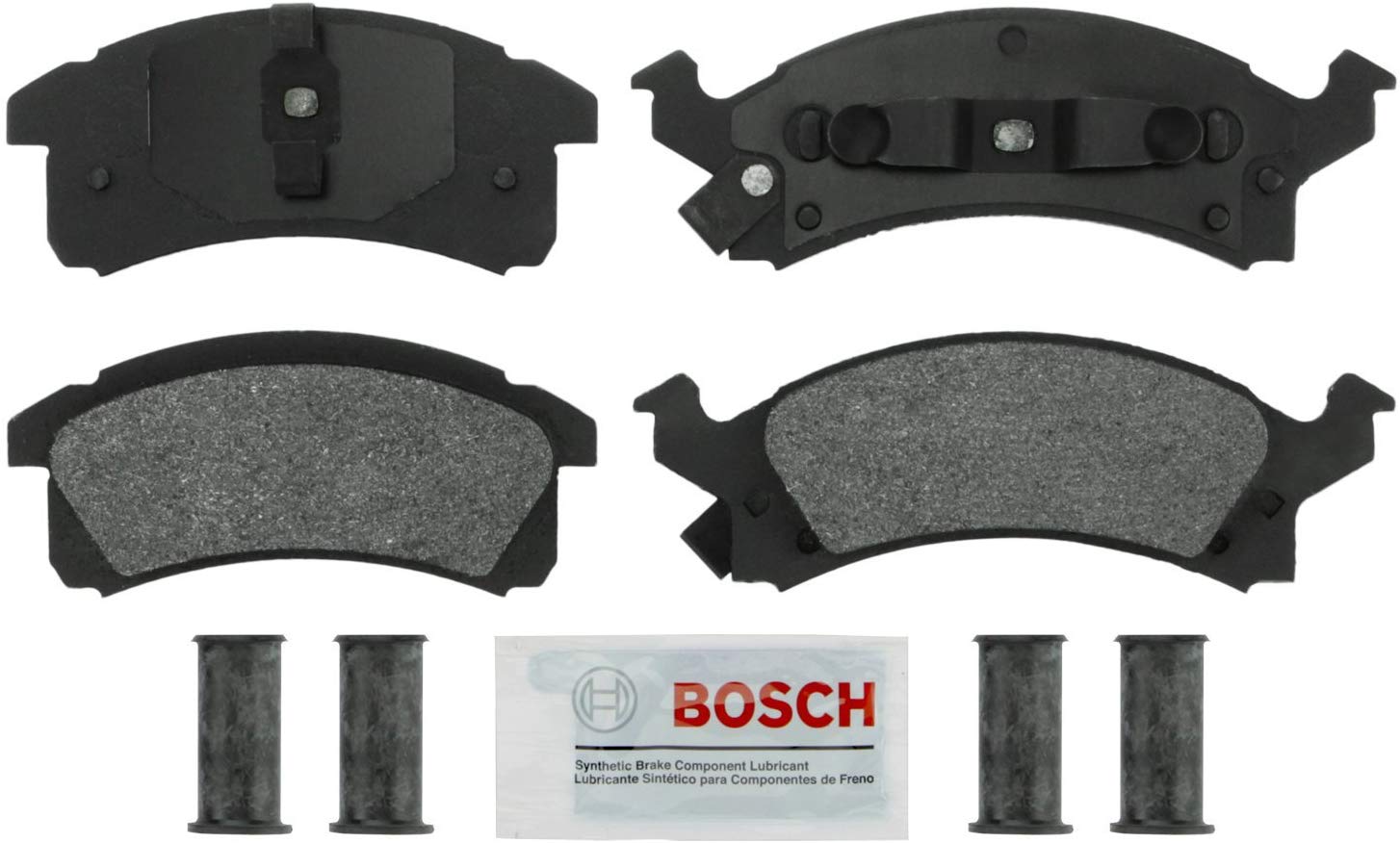 Bosch BE506H Blue Disc Brake Pad Set with Hardware for Select Buick, Chevrolet, Oldsmobile, and Pontiac Cars - FRONT