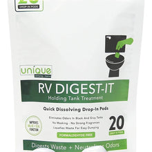 Unique RV Digest-It Holding Tank Treatment - Drop in Pods Toilet Treatment (20 Treatments) - 41G-4 (20 Pack)