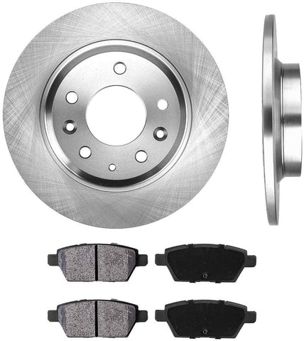CRK12139 REAR 280 mm Premium OE 5 Lug [2] Brake Disc Rotors + [4] Metallic Brake Pads