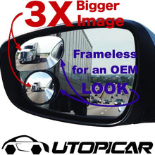 Blind Spot Mirrors. Unique design Car Door mirrors/Mirror for blind side engineered by Utopicar for larger image and traffic safety. Awesome rear view! [frameless design] (2 pack)