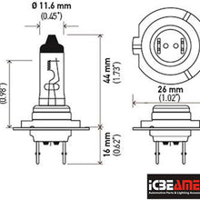 ICBEAMER H7 12V 55W Direct Replacement for Auto Vehicle Car Factory Halogen Light Bulbs [Color: Yellow] w/Mbox
