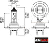 ICBEAMER H7 12V 55W Direct Replacement for Auto Vehicle Car Factory Halogen Light Bulbs [Color: Yellow] w/Mbox