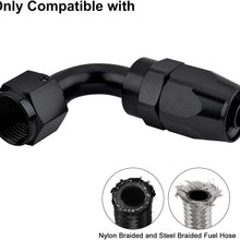 EVIL ENERGY 6AN Straight Swivel Hose End Fitting for Braided Fuel Line Aluminum Black 2PCS