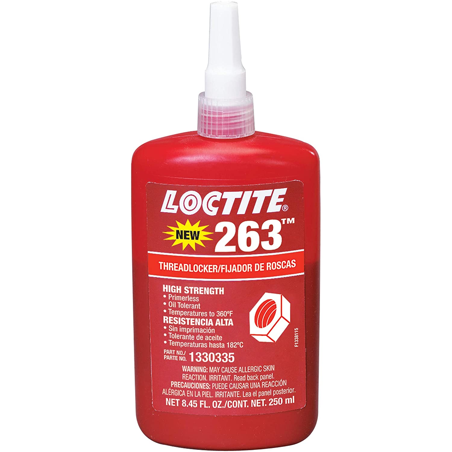 1330335 Loctite Primerless Threadlocker 263, 250mL, Red