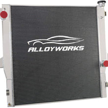 ALLOYWORKS 2 Row Full Aluminum Radiator for 2003-2009 Dodge Ram 2500 3500 5.9L 6.7L L6 Cummins Engine
