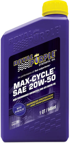 Royal Purple 01316 Max Cycle 20W-50 High Performance Synthetic Motorcycle Oil - 3 Quart PACK