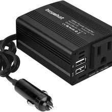 Buywhat 150W Power Inverter DC 12V to 110V AC Converter Car Plug Adapter Outlet Charger for Laptop Computer (150W Black)