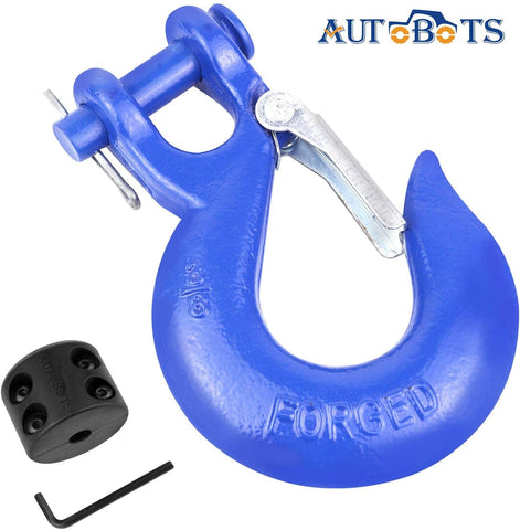 AUTOBOTS Grade 70 Latch Clevis Slip Hook & Winch Cable Hook Stopper Sets with Heavy-Duty Forged Steel 3/8