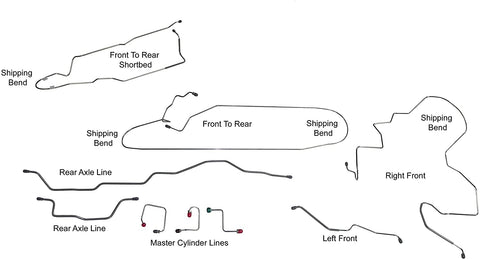 Compatible With 1995-2001 Jeep XJ Cherokee Complete Preformed Brake Line Lines Set Kit 4wd w/o ABS Stainless Steel