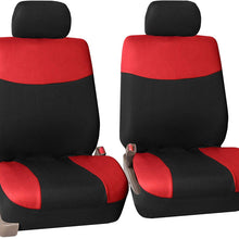 FH Group FH-FB056102 Modern Flat Cloth Seat Covers Pair Set, Beige/Black Color -Fit Most Car, Truck, SUV, or Van