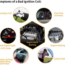 Ignition Coils 4-Pack Compatible with Toyota Camry Corolla Highlander Matrix RAV4 Solara - 2010-12 Lexus HS250h - 09-10 Pontiac Vibe 2005-10 Scion TC 2.0L 2.4L