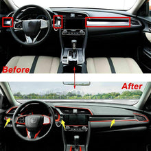 Xotic Tech Carbon Fiber Pattern Interior Center Console Dashboard Cover Trim Molding Sticker Decoration for Honda Civic 10th 2016 2017 2018 2019 2020 (Pack of 3)