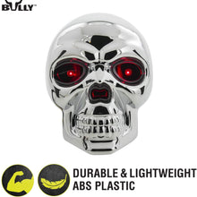 Bully CR-018 Chrome Skull Emblem LED Light Trailer Tow Hitch Receiver Cover with Plug In LED Brake Lights for Chevy, Dodge, GMC, Ford, Toyota, and Others