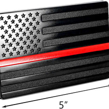 USA American Flag Metal Trailer Hitch Cover (Fits 2" Receivers, Black)
