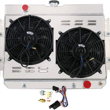 CoolingCare 4 Row Radiator+ Louver Shroud+ 12" Fans for 1963-1968 Chevy Multiple Models, Bel Air Caprice El Camino Impala