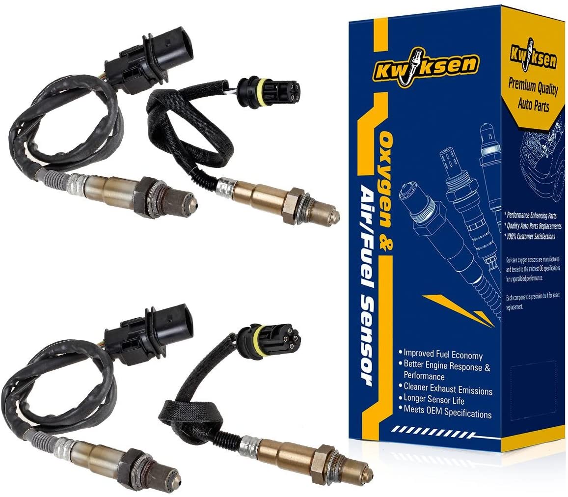 Kwiksen Heated 4Pcs Air Fuel Ratio O2 Oxygen Sensor 1 Sensor 2 Upstream Downstream 11787539125 11787544654 2345136