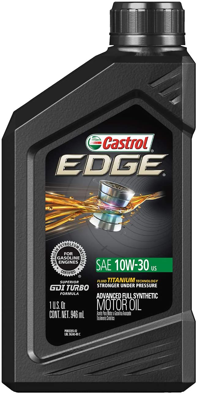 Castrol 06245 EDGE 10W-30 Advanced Full Synthetic Motor Oil, 1 Quart, 6 Pack