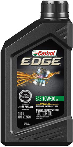 Castrol 06245 EDGE 10W-30 Advanced Full Synthetic Motor Oil, 1 Quart, 6 Pack