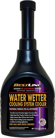 BestLine Racing Water Wetter Antifreeze Coolant Cooling Agent - 12 Fl. Oz. - Boosts Antifreeze Coolant 50 50 for Gas and Diesel Engines - Compatible with New or Used Antifreeze - Made in The USA