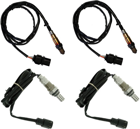 Set of 4 New Oxygen O2 Sensor Upstream & Downstream for 2011 2012 2013 2014 Ford F150 F-150 Pickup V6 3.5L Turbocharged Ecoboost