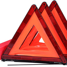 CARTMAN Warning Triangle DOT Approved, Identical to: United States FMVSS 571.125, Reflective Warning Road Safety Triangle Kit, Pack of 3