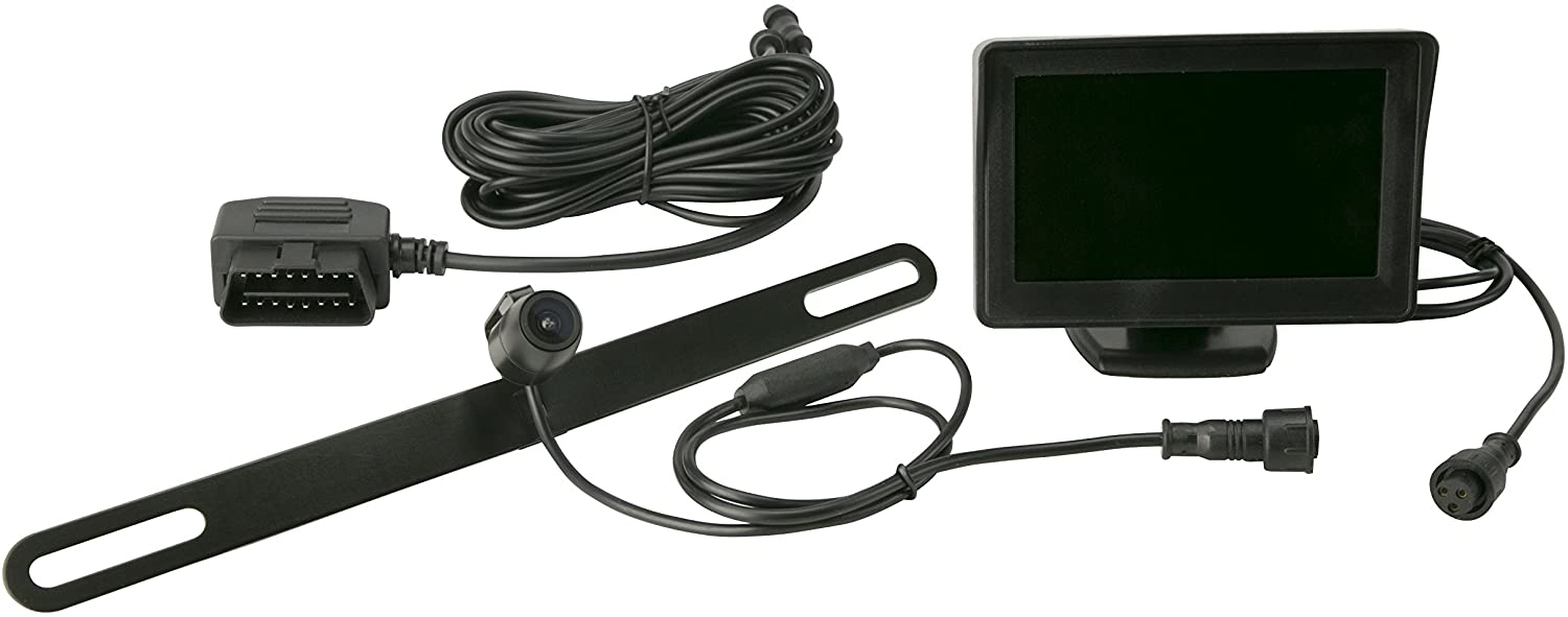 SCOSCHE D5PFCAMK Plug and Play Back Up Camera System with License Plate Frame for Vehicles