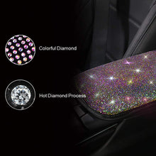 Universal Bling Bling Car Center Console Cover, Luster Crystal Arm Rest Padding Protective Case Diamond Car Decor Accessories for Women(FSD)