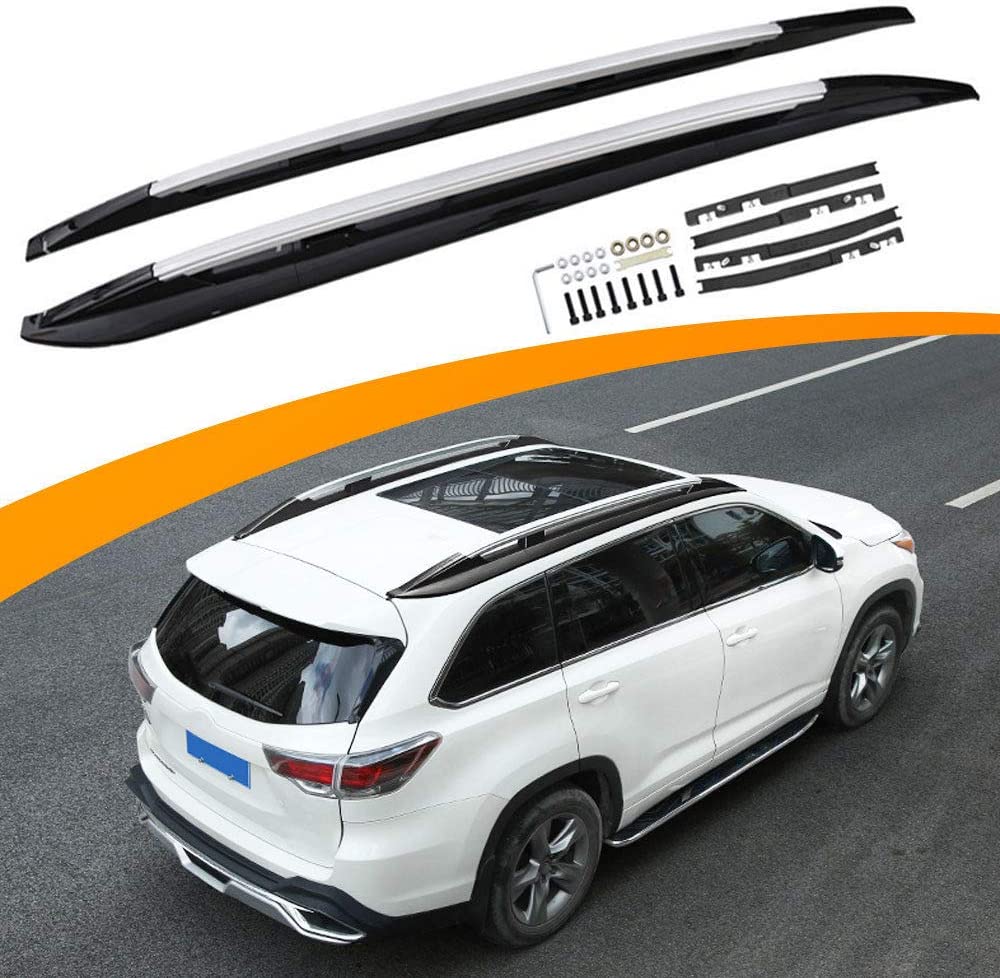 SnailAuto Fit for Toyota Highlander 2014-2019 Black Roof Rack Rails Cross Bars Cargo Luggage Holder