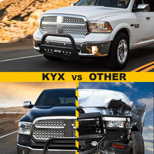 KYX Bull Bar for 2009-2018 Dodge RAM 1500, Pickup Truck 3" Brush Push Grille Guard Off-Road Front Bumper, with Removable Skid Plate, Black
