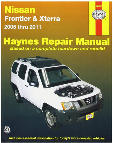 Haynes 72032 Nissan Frontier and Xterra Haynes Repair Manual for 2005-2014 covering all two and four-wheel drive models