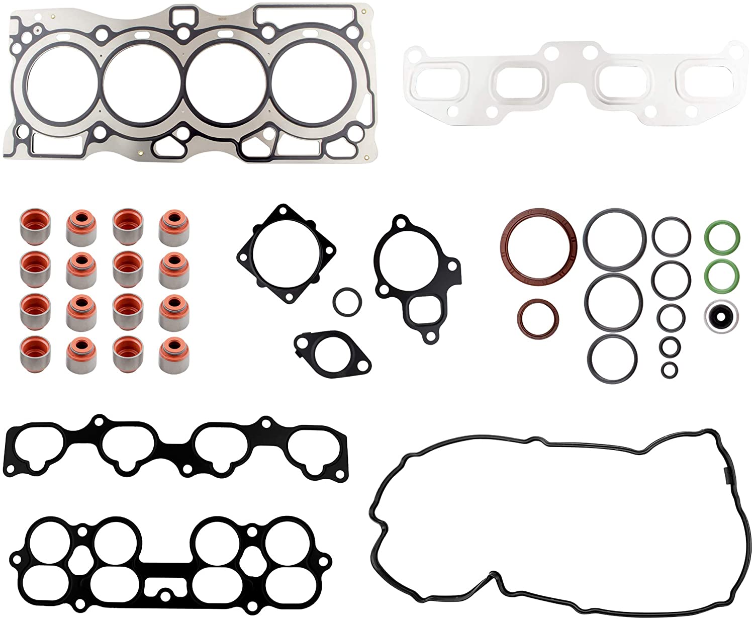 BOXI Cylinder Head Gasket Set For 2002 2003 2004 2005 2006 Nissan Altima / 2002 2003 2004 2005 2006 Nissan Sentra (2.5L L4 DOHC 16V ENG. CODE