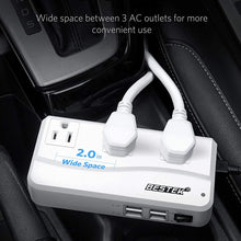 BESTEK 200W Power Inverter DC 12V to 110V AC Inverter with 4.2A 4-Port USB Car Adapter [ETL Listed]