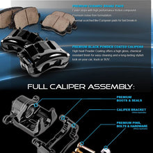 Callahan CCK05357 [2] FRONT Black Premium Brake Calipers + Brake Pads + Hardware [fit Acura ILX Honda Accord Civic CR-Z]