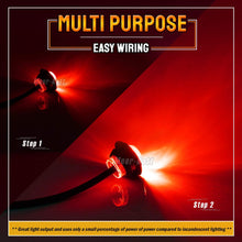 Meerkatt (Pack of 20) 3/4 Inch Small Red 3 Diodes Round Side Marker Clearance Lamp Parking Brake LED Bullet with Grommets for Van RV Bus Trailer Lorry Truck ATV Jeep 12V DC Long Lasting Lights 3led-HL