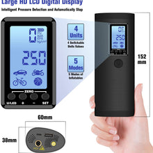 LLIVEKIT Rechargeable Air Compressor Pump Mini, Portable Cordless Tire Pump, Electric Hand Held Car Inflator, Digital LCD LED Light, 2000mAh Power Bank USB Charging, for Motorcycle, Bike, Bicycle